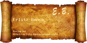 Erlitz Bence névjegykártya